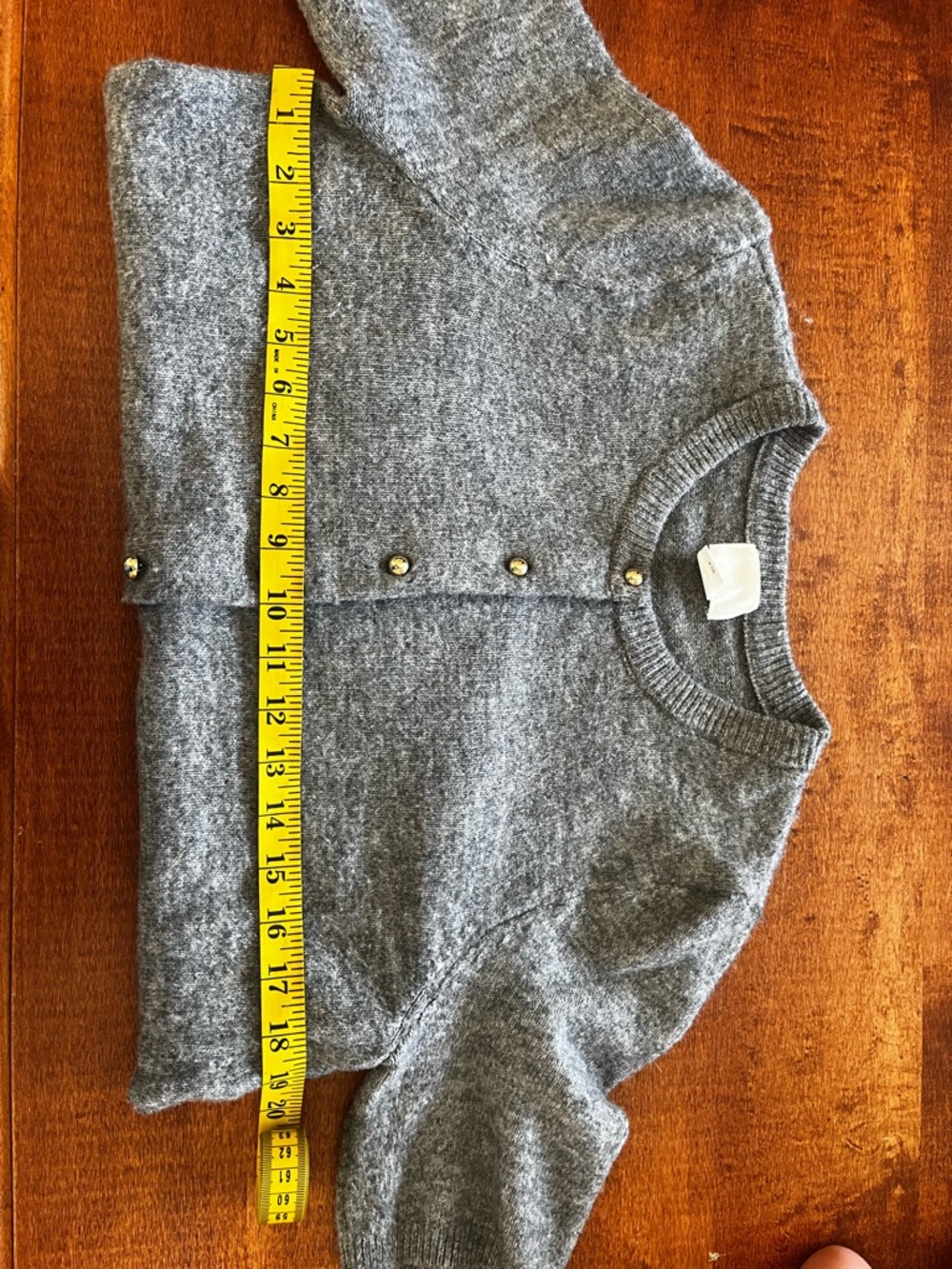 H&M Gray Knit Button Cardigan with silver Buttons - Picture 6 of 7
